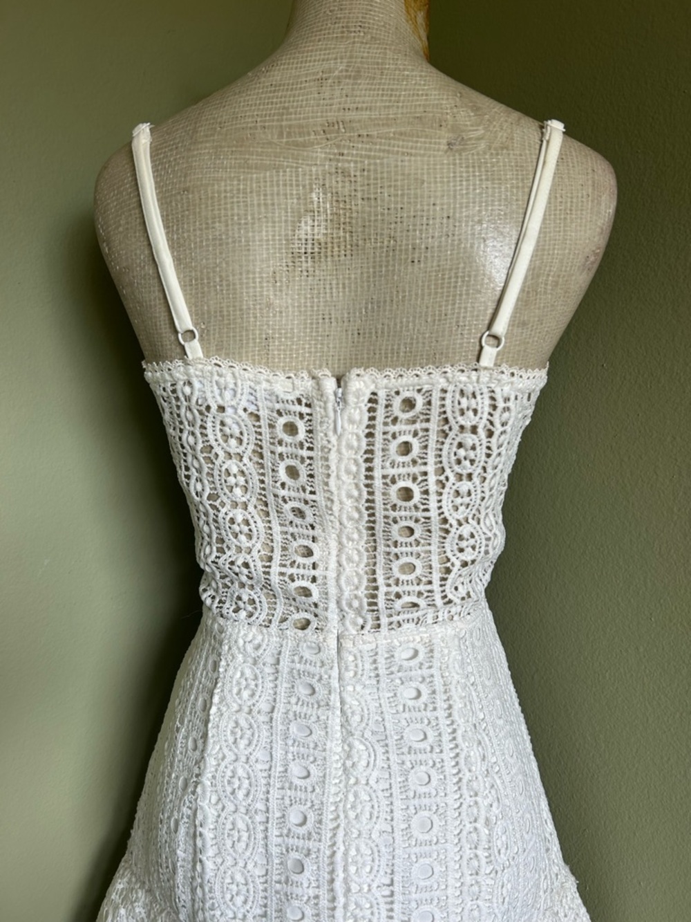 by the way Del Crochet Off-White Lace Mini Dress Sz S - Picture 6 of 9